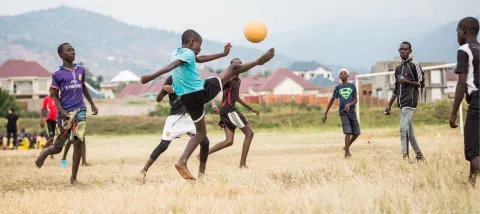 Dr. Uzziel Ndagijimana and Rémy Rioux sign a financing agreement in support of the school sports policy in Rwanda